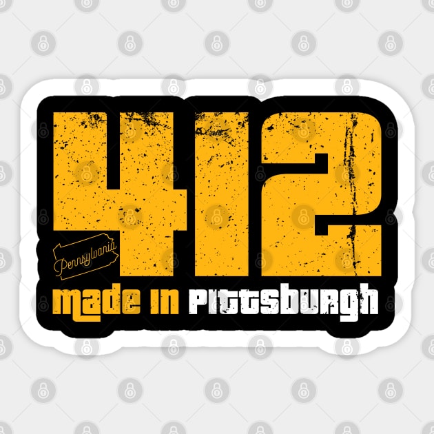 412 Made in Pittsburgh | Vintage Retro Distressed Gift Sticker by VanTees